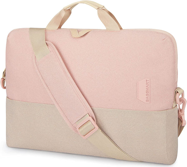 Laptop Bag for Women, Laptop Sleeve, 15.6 Inch Laptop Case, Computer Bag, Laptop Briefcase for Business Office Travel, Pink