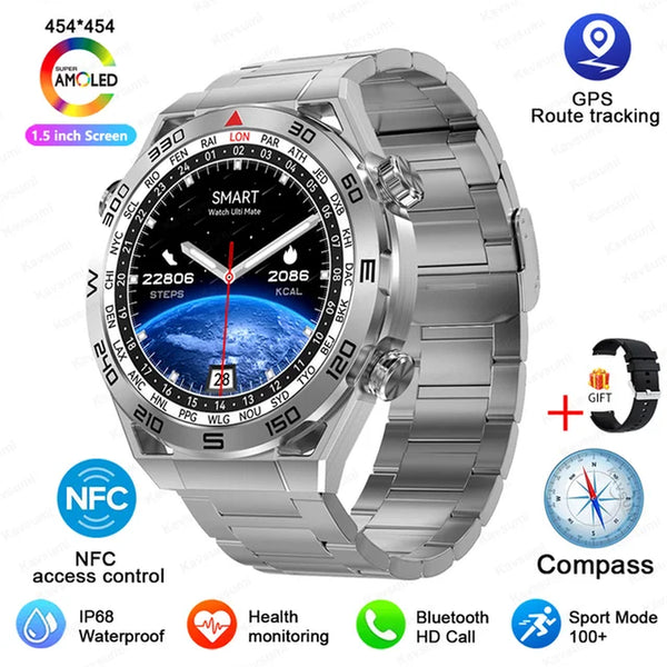 SMART New NFC Smart Watch for Men (2024) - Digitxe Electronics Silver Steel