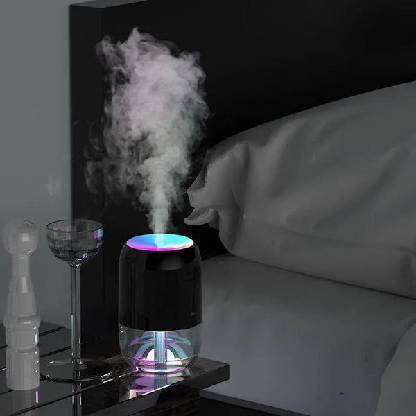 Shop Humidifier, 200Ml Portable Mini Humidifier, 1 Piece USB Powered Air Humidifier with Colorful Night Light, Two-Speed Spray Water Cool Mist Maker, Desktop Aroma Diffuser for Home Office Bedroom