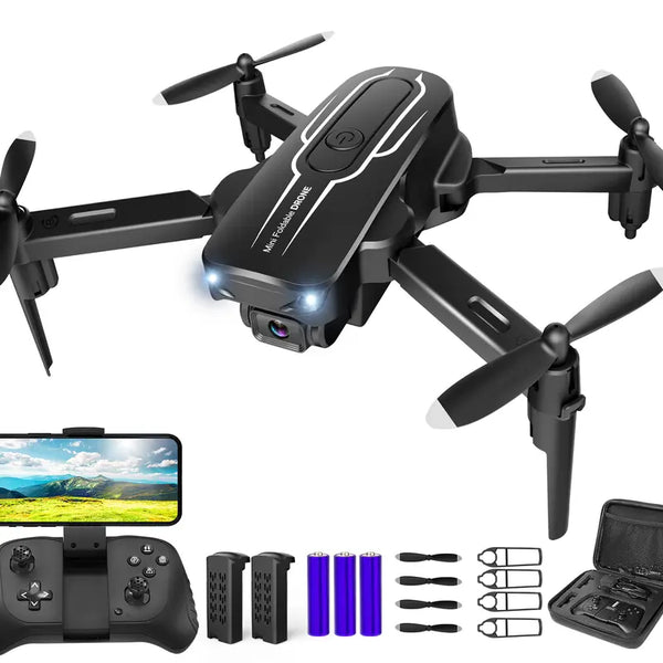 Mini Drone with Camera for Adults Kids - 1080P HD FPV Camera Drones with 90° Adjustable Lens, Gestures Selfie, One Key Start, 360 Flips, Toys Gifts RC Quadcopter for Boys Girls with 2 Batteries