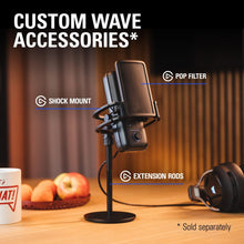 Wave:3 - Premium Studio Quality USB Condenser Microphone for Streaming, Podcast, Gaming and Home Office, Free Mixer Software, Sound Effect Plugins, Anti-Distortion, Plug ’N Play, for Mac, PC
