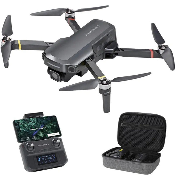 SNAPTAIN P30 GPS Drone, 4K UHD Camera Live Video, Brushless Motor with Remote Controller for Adult - Gray