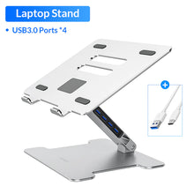 Foldable Laptop Stand 4 Port USB3.0 Aluminum Notebook Riser Desktop Laptop Cooling Stand for Macbook Dell