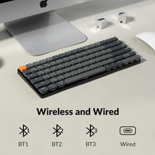 K3 Version 2, 84 Keys Ultra-Slim Wireless Bluetooth/Usb Wired Mechanical Keyboard with White LED Backlit, Low-Profile Gateron Mechanical Blue Switch Compatible with Mac Windows