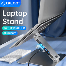 Foldable Laptop Stand 4 Port USB3.0 Aluminum Notebook Riser Desktop Laptop Cooling Stand for Macbook Dell
