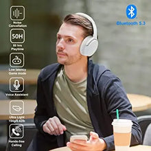 Srhythm NC25 Wireless Headphones Bluetooth 5.3, Lightweight Noise Cancelling Headset Over-Ear with Low Latency,Game Mode Audio Earphones