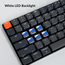 K3 Version 2, 84 Keys Ultra-Slim Wireless Bluetooth/Usb Wired Mechanical Keyboard with White LED Backlit, Low-Profile Gateron Mechanical Blue Switch Compatible with Mac Windows