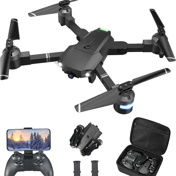 ATTOP 2K Live Video Camera Drone - with 1 Key Fly/Land/Return, Remote/Voice/Gesture/Gravity Control, FPV Drone W/ Safe Emergency Stop, 360° Flip, VR Mode, Carrying Case, 2 Batteries - Digitxe Electronics Default