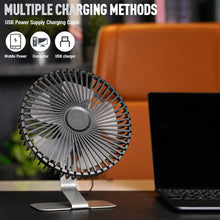 6 Inch USB Desk Fan, Adjustable Tilt, 4 Speeds, Ultra-Quiet, 90Rotation, Portable, Metal Base, Silver