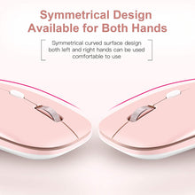Wireless Flat Mouse, 2.4G Optical Mouse, Computer Mouse for Laptop, PC, Computer, Chromebook, Notebook, Especially Designed for Computer Bags (Pink)