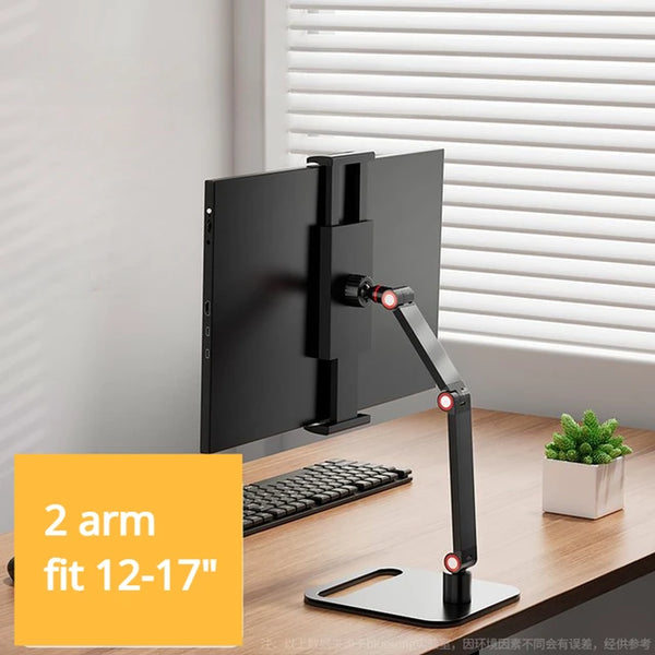 Adjustable Portable Monitor Holder for screens between 12-17.3 inches - Digitxe Electronics Clamp 2 Arm