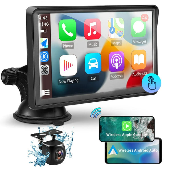 7-Inch Touchscreen Wireless Car Stereo, Portable Apple Carplay Car Radio Receiver GPS - Digitxe Electronics